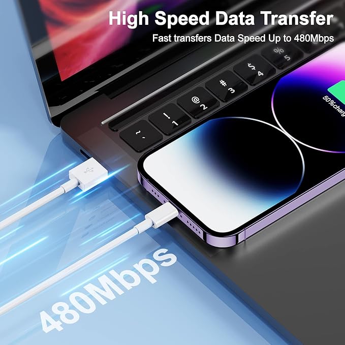 3Pack for iPhone Charging Cable 6Feet-Lightning to USB Cable Wire - Image 5
