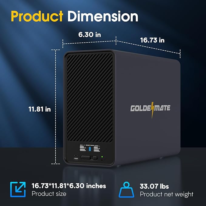 GOLDENMATE 1500VA/1000W Lithium UPS Battery Backup and Surge Protector - Image 6