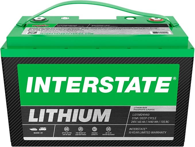 Interstate Batteries 24V 60Ah Group Size 31M Lithium Marine/RV Deep Cycle - Image 5