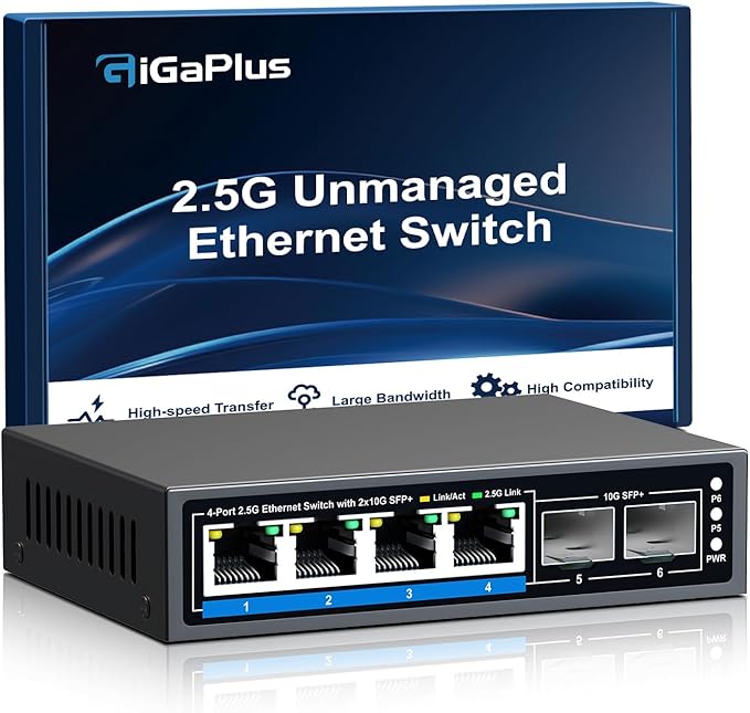 6 Ports 2.5Gb Unmanaged Ethernet Switch by GiGaPlus