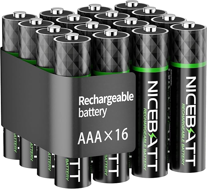 NICEBATT Rechargeable AAA Batteries 1100mAh, Premium NiMH Triple A Battery Low by Unknown