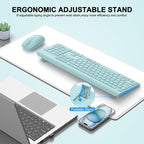 Wireless Keyboard and Mouse Combo, Full-Size Silent Ergonomic Keyboard and - Image 5