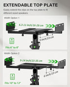 Set of 2 Dual Side Clamping Studio Monitor Stands Desktop Clamp Speaker Stands - Image 3