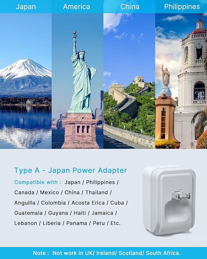 2 Pack US to Japan Plug Adapter, VINTAR Foldable Japan Travel Adapter - Image 3
