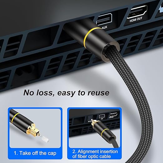 MEIRIYFA Digital Optical Audio Cable, Fiber Optical Toslink Audio Cable Male to - Image 2