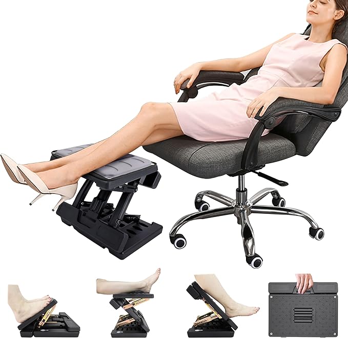 Adjustable Foot Rest and Footstool Under Desk, Ergonomic Leg Rest by kalnweis