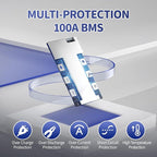 24V 100Ah LiFePO4 Battery, 2.56kWh Lithium Battery, Built-in 100A BMS, 10-Year - Image 4