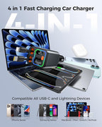 Retractable Car Charger 84W, 4-in-1 Fast Car Charger - Image 4