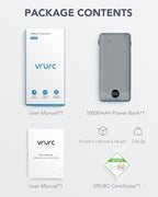 VRURC Portable Charger Built-in Cables and AC Wall Plug, USB C Power Bank - Image 8