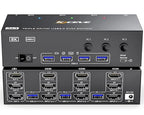 KVM Switch 3 Monitors 3 Computers 8K@60Hz, MLEEDA HDMI + 2* Displayport Triple by MLEEDA