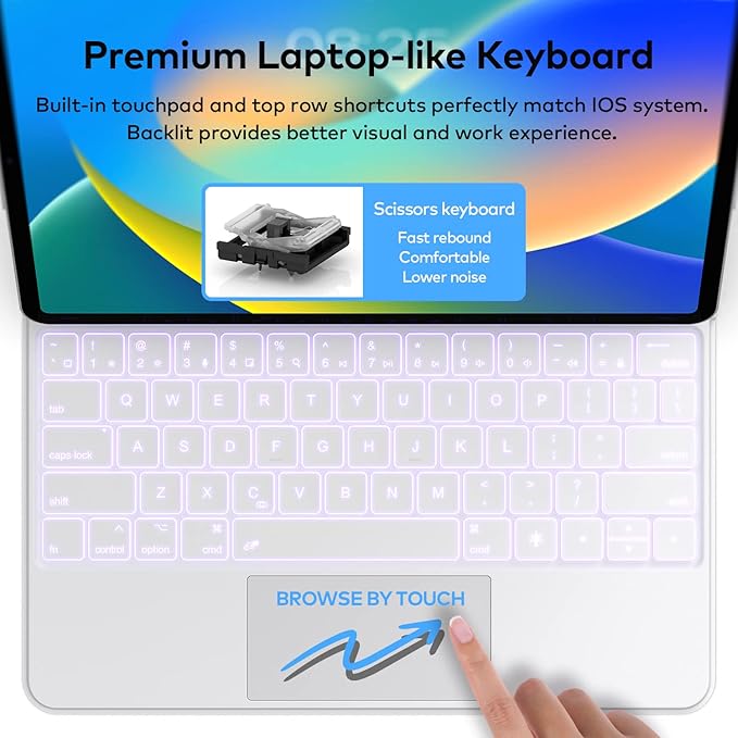 Keyboard Case for iPad Air 13 and iPad Pro 12.9 inch 6th / 5th / 4th / 3rd - Image 8