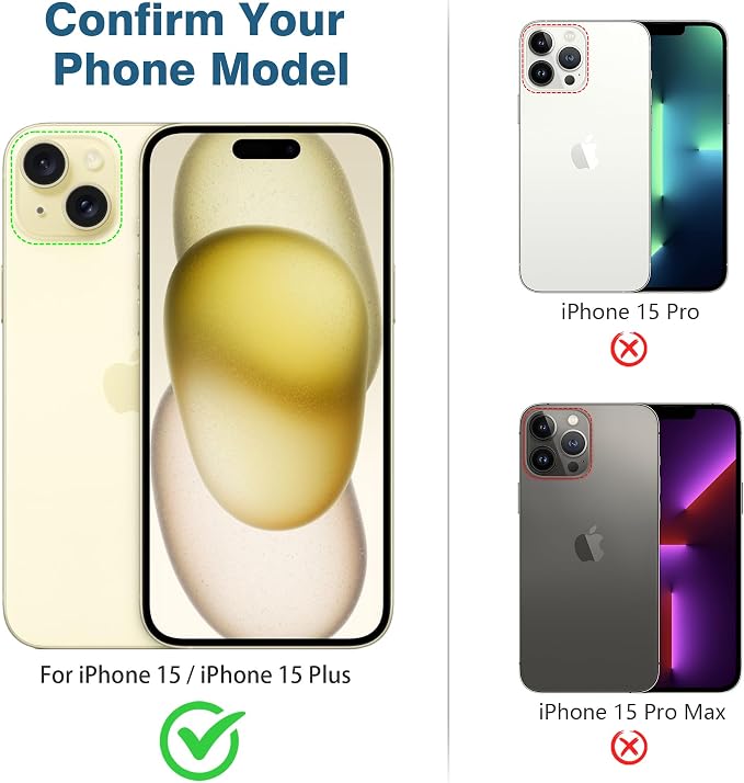 AGVEE 3+3 6 Pack for iPhone 15 6.1" / 15 Plus 6.7" Camera Lens Cover Protector - Image 2