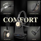 V5.3 Wireless Headset with Mic for Work, 45Hrs Computer Headset with Microphone - Image 6