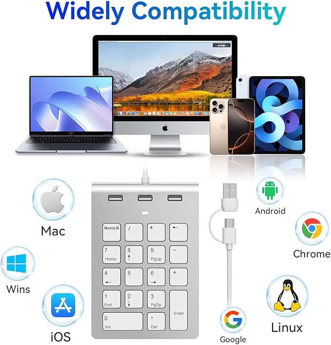 Wired Numeric Keypad USB-C & USB-A - Image 7