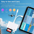 SD Card Reader for iPhone/iPad, Dual-Connector for Camera Memory Cards - Image 6