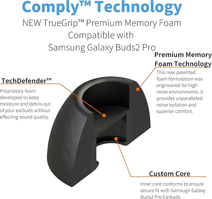 Comply TrueGrip | Premium Memory Foam Replacement Earbud Tips - Image 5