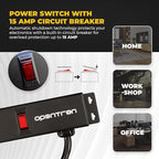 9 Black Verticle Outlets 6 Feet Power Cord Heavy Duty Metal Surge Protector - Image 3