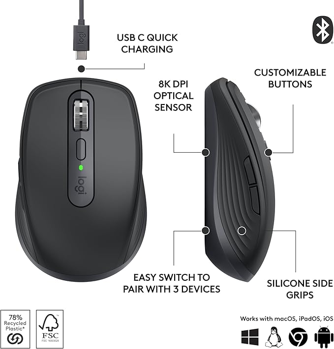 Logitech MX Anywhere 3S Compact Wireless Mouse, Fast Scrolling, 8K DPI - Image 6