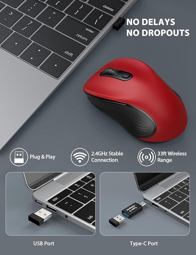 Trueque Wireless Mouse for Laptop, 2.4GHz Ergonomic Computer Mouse - Image 2