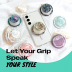 OnTheGrip Cute Natural Seashell Design Round Shape Collapsible Mobile Phone - Image 3