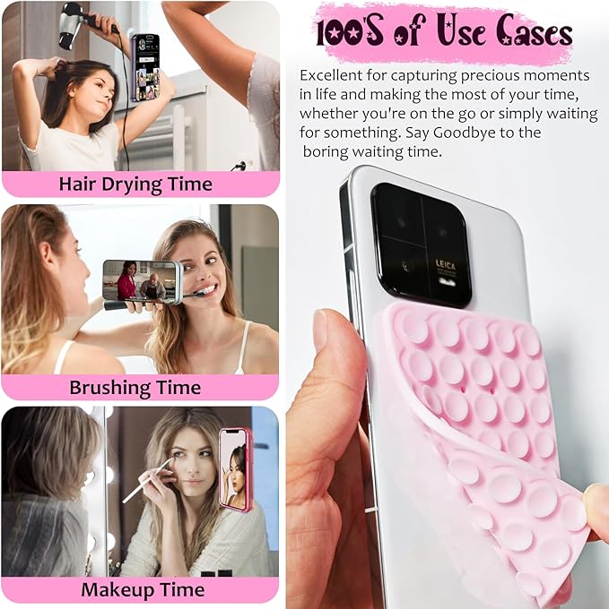2 Pack Silicone Suction Cup Phone Case Mount Double Sided, Hands-Free Strong - Image 6
