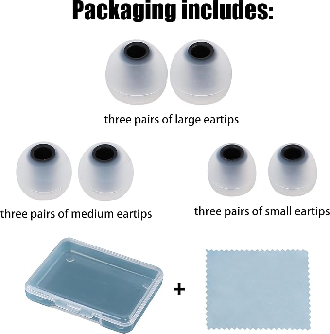 Replacement Earbud Tips Silicone Earbud Covers Fit Most in-Ear Earbuds - Image 7