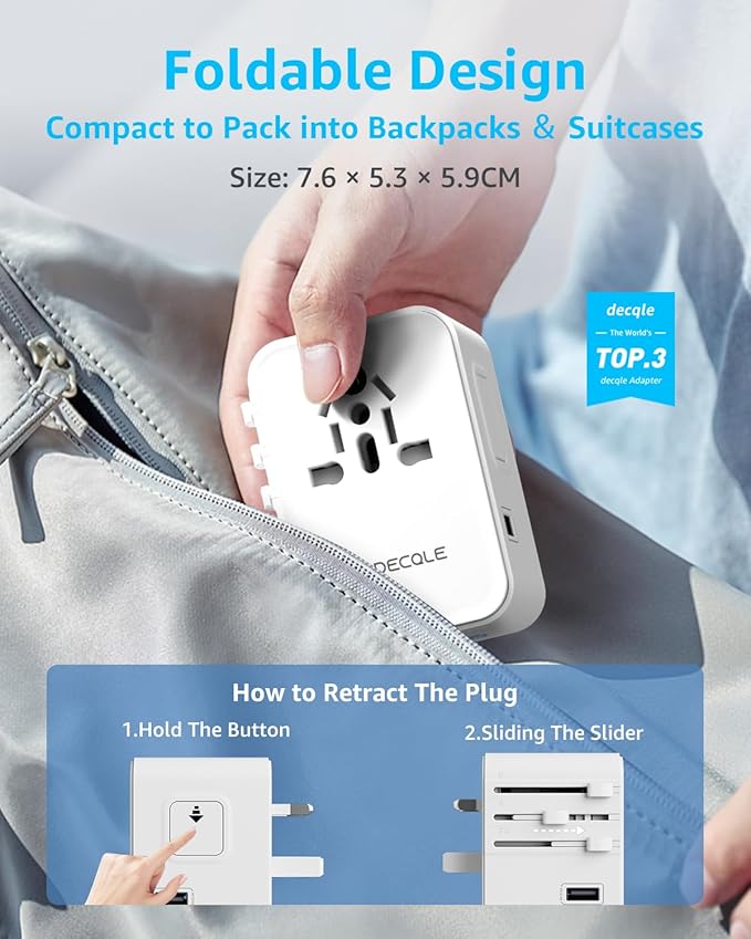 Universal Travel Adapter, International Travel Plug Adapter - Image 7