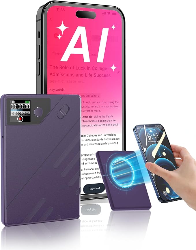 Ai Voice Recorder, Note Voice to Text Recorder W/Magnetic Case, App Control by Unknown