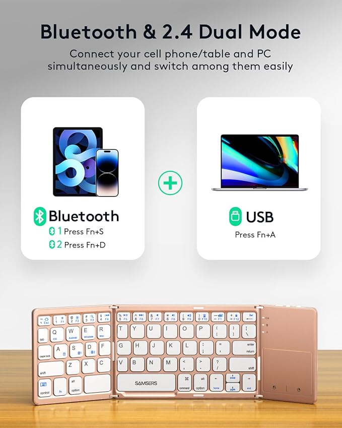 Samsers Multi-Device Foldable Bluetooth Keyboard - Image 2