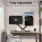 EVEO Premium Dual Monitor Mount 14"-32” Dual Monitor Arm VESA Bracket - Image 3
