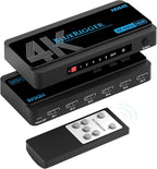 BlueRigger 4K HDMI Switch 5 in 1 Out – Compatible by BlueRigger