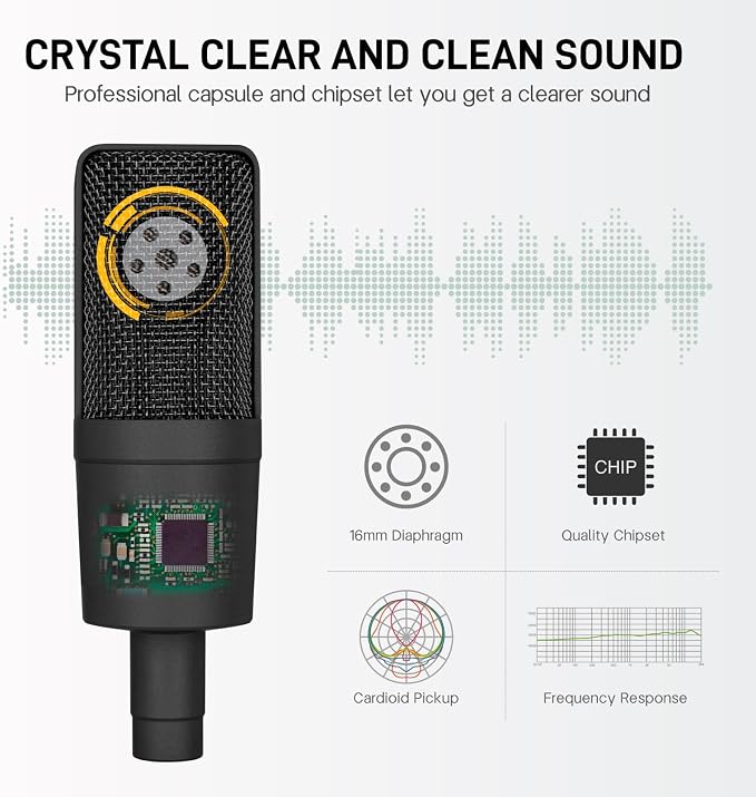 XLR Microphone Professional Cardioid Gaming Mic Kit - Image 5