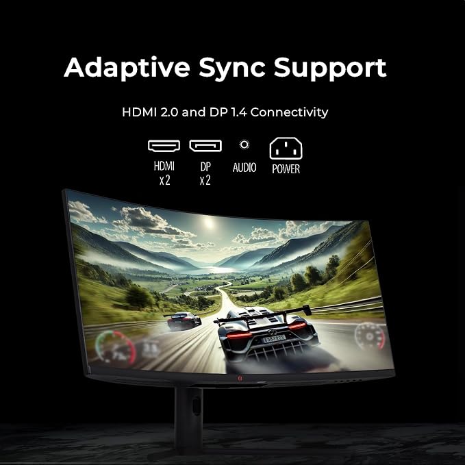 Deco Gear 34" 3440x1440 21:9 Ultrawide Curved Monitor, 4000:1 Contrast Ratio - Image 4