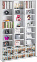 VEVOR Media Storage Cabinet, 9-layer DVD Shelf, Adjustable CD Shelves 27 by VEVOR