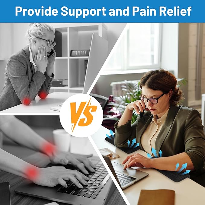 L-Shaped Desk Edge Cushion, 2-Piece Keyboard Wrist Rest, Computer Ergonomic - Image 5