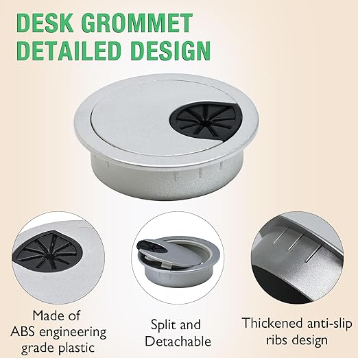 10 Pcs Desk Grommet 2-3/8" / 60 mm, Desk Cord Hole Cover, Cable Grommet ABS - Image 4