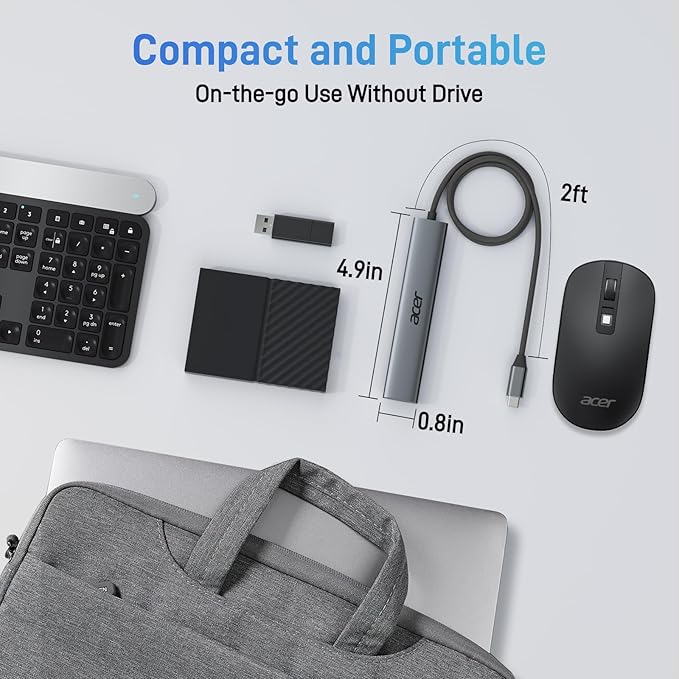 Acer USB C Hub 5 in 1 with 4K HDMI, 100W Power Delivery, 3 USB A Data Ports - Image 9