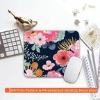 Square Mouse Pad Pink Flower, Personalized Premium-Textured Custom Mouse Mat - Image 6