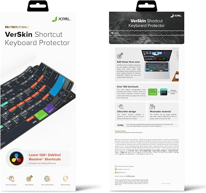 JCPal Davinci Resolve Shortcut Guide Keyboard Cover - Image 7