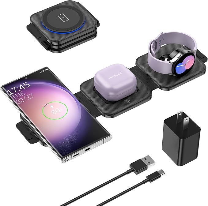 Travel Charger for Samsung Multi Devices, Foldable 3 in 1 Wireless Charging by Fanisicworthtotryandtrust