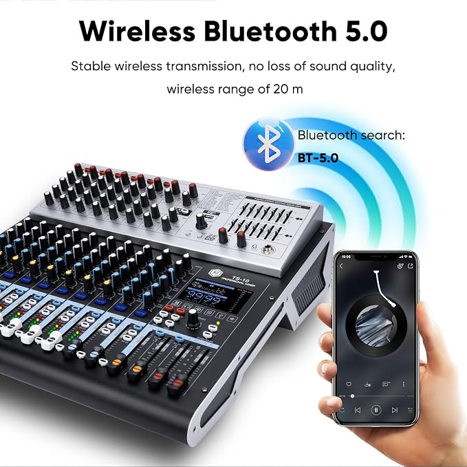 W IN-MIX Professional DJ Audio Mixer, 10 Channel - Image 6