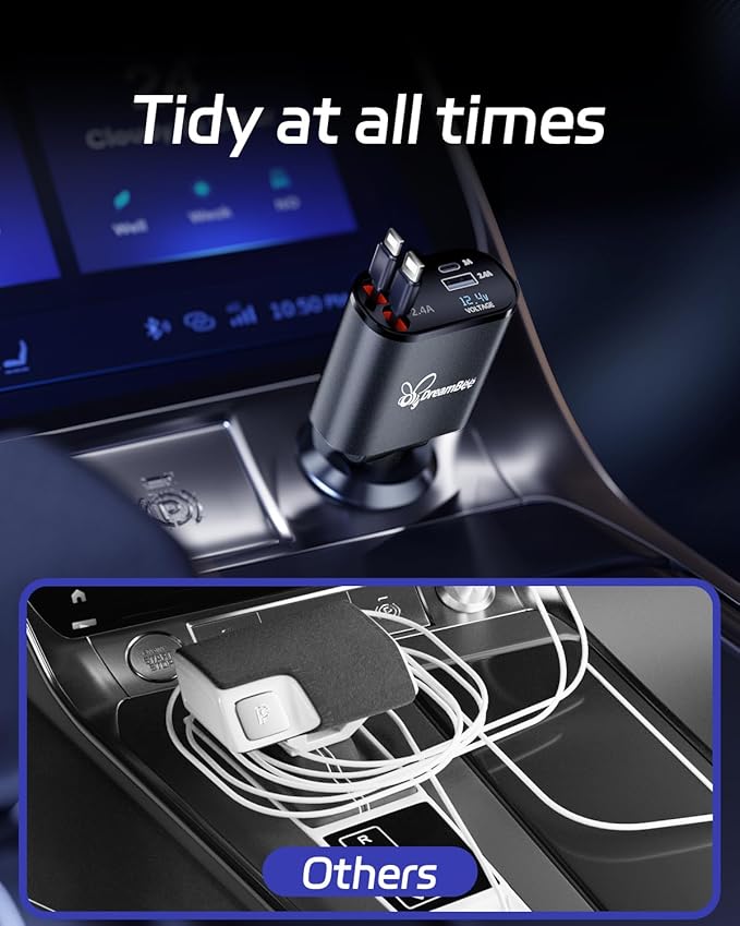 Retractable Car Charger, Super Fast USB Car iPhone Charger, Gifts - Image 7