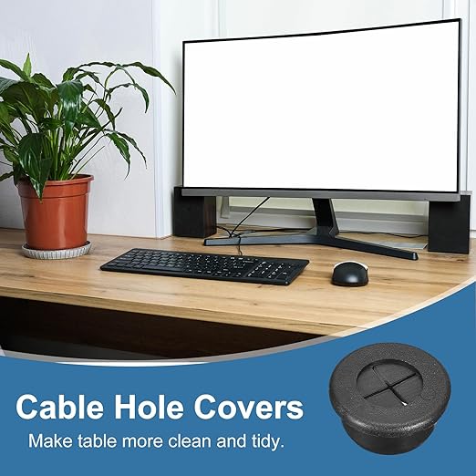 uxcell 4Pcs Cable Cord Grommet, 13/16" Rubber Desk Grommets Wire Pass Through - Image 6