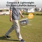 Power Queen 12.8V 50Ah LiFePO4 Battery Upgrade, Grade A Lithium Battery Cells - Image 2