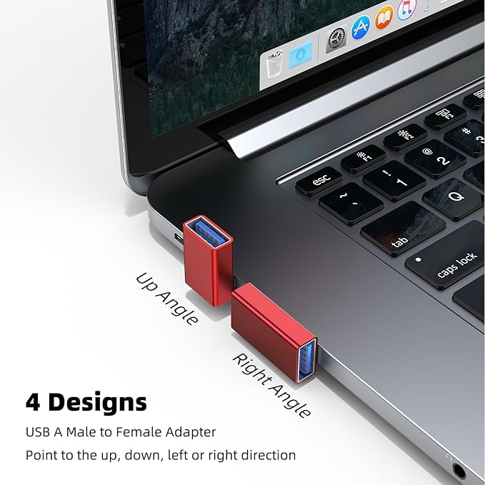 AreMe 90 Degree USB 3.0 Adapter 4 Pack, Up and Down Angle, Left and Right Angle - Image 2