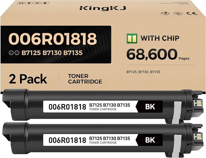 Versalink B7125 B7130 B7135 Black High Capacity Toner Cartridge 2-Pack by KingKJInkToner