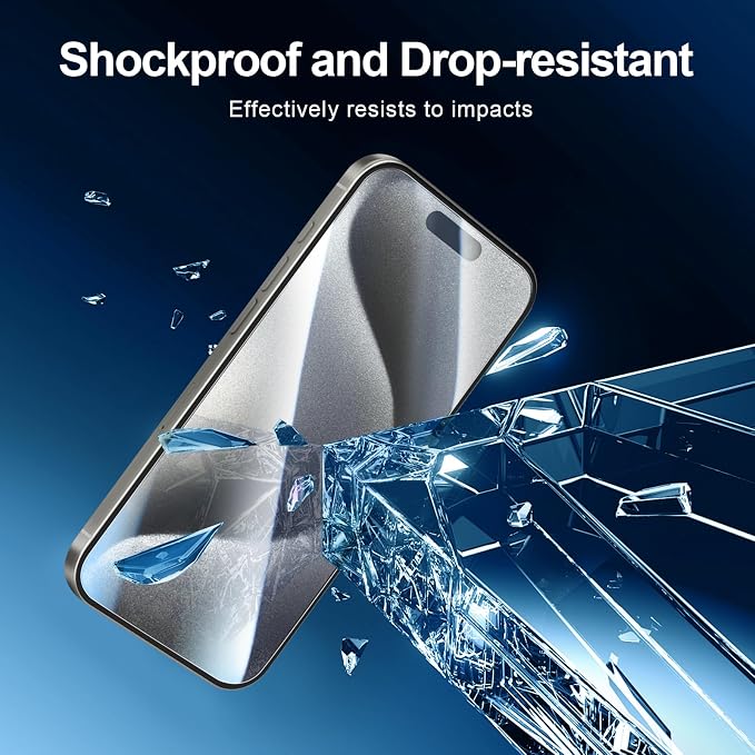 NEW'C 3 Pack Designed for iPhone 15 Pro Screen Protector, Enhanced Tempered - Image 6