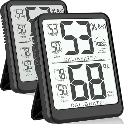 Antonki 2-Pack Room Thermometer, Digital Small Hygrometer Indoor Thermometer by Antonki