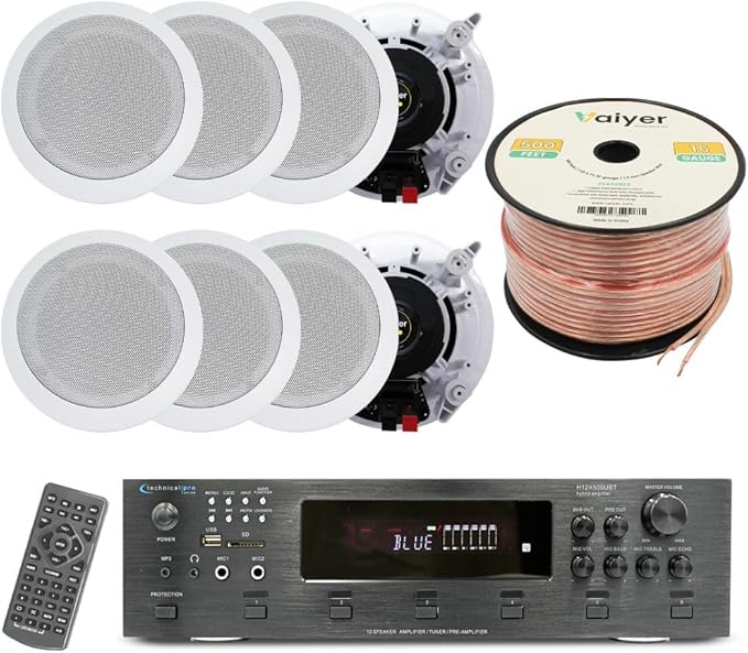 Vaiyer Home Audio System Kit, 6-Channel 6000 Watts Bluetooth Amplifier by Vaiyer