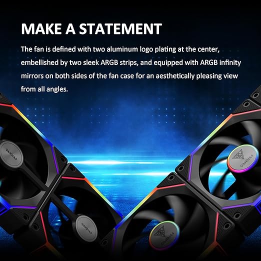 GAMDIAS Aeolus P2-1203U 120mm ARGB PWM Fan, Include Reverse Fan Blade x3 - Image 5